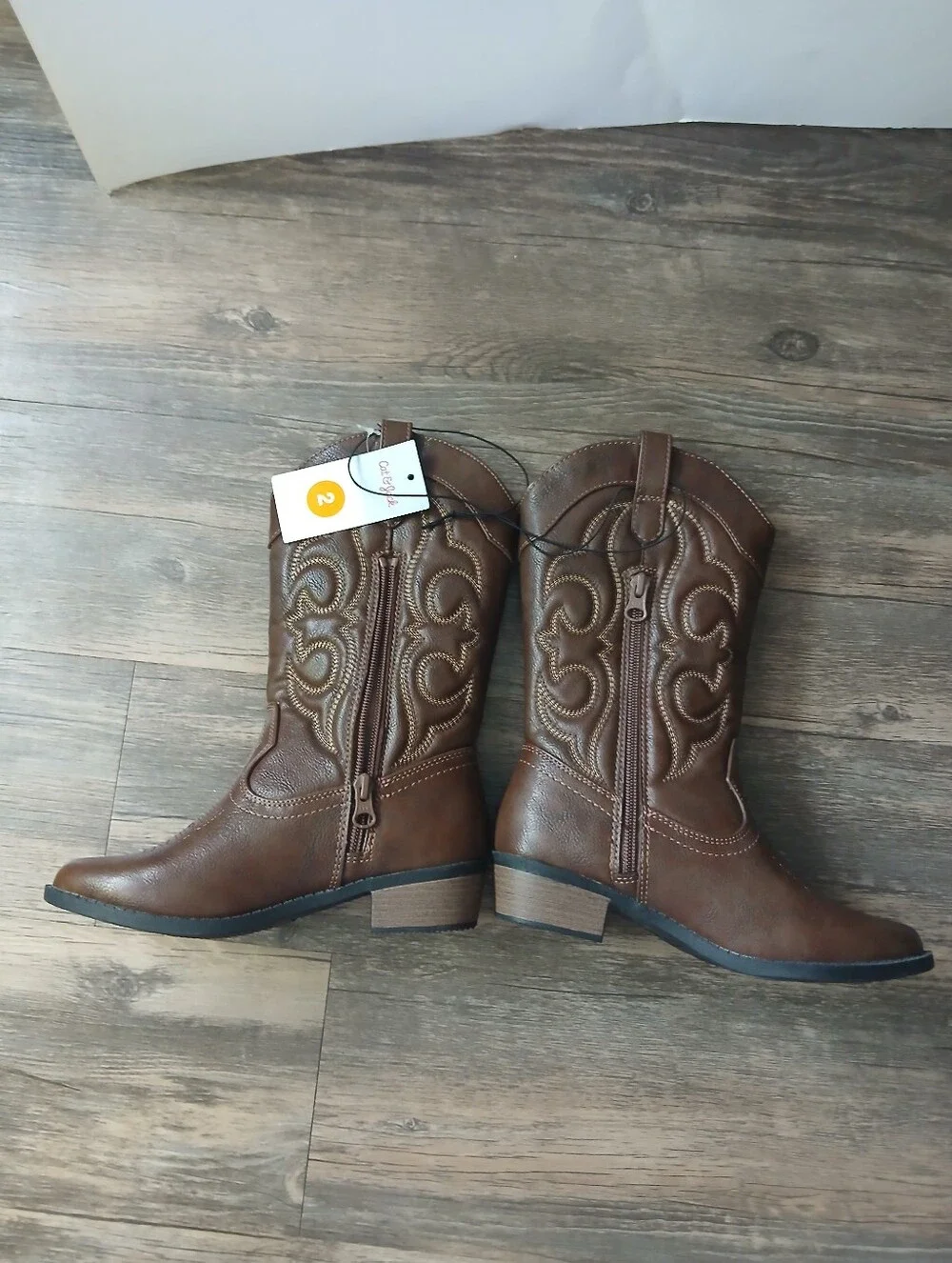 Cat & Jack Brown Tall Girls Western Boots